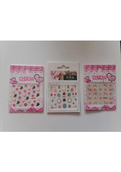 Tırnak Süsleme Sticker 3 Kartela Birden Model2