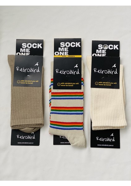 3 Lü Set Spor Çorap Unisex Çok Renkli