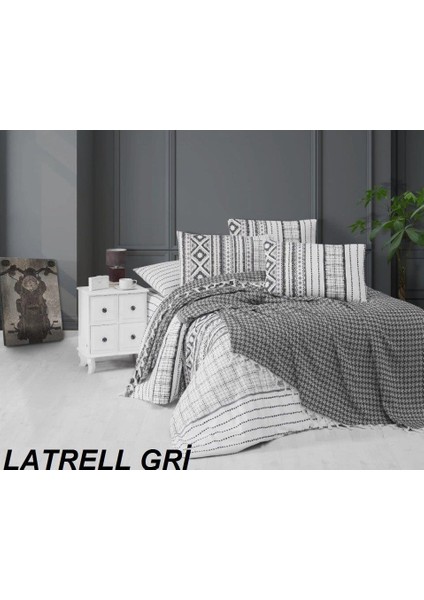 Çift Kişilik Dekoratif Yatak Örtüsü Seti Latrell