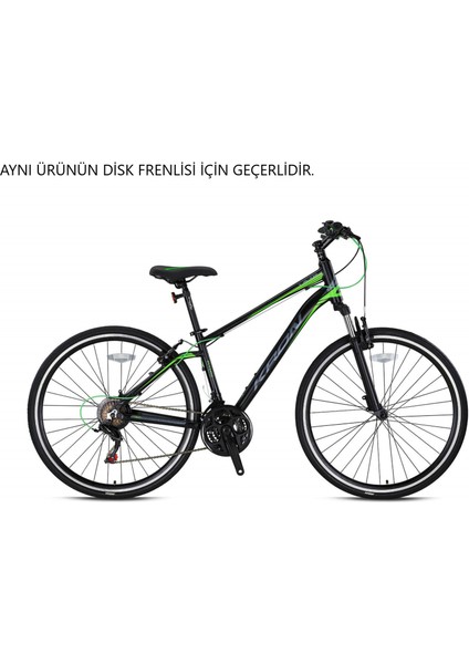 TX75 Hidrolik Disk Fren Şehir Bisikleti Siyah Yeşil 46cm Kadro