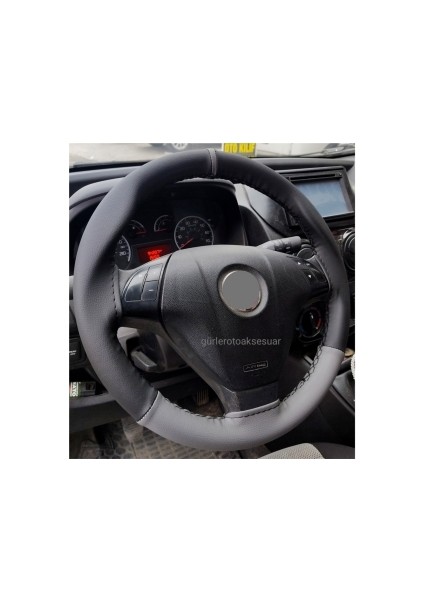 Kia Sorento Direksiyon Kılıfı Dikme Iki Renkli Yüzüklü Gri-Siyah modelleri