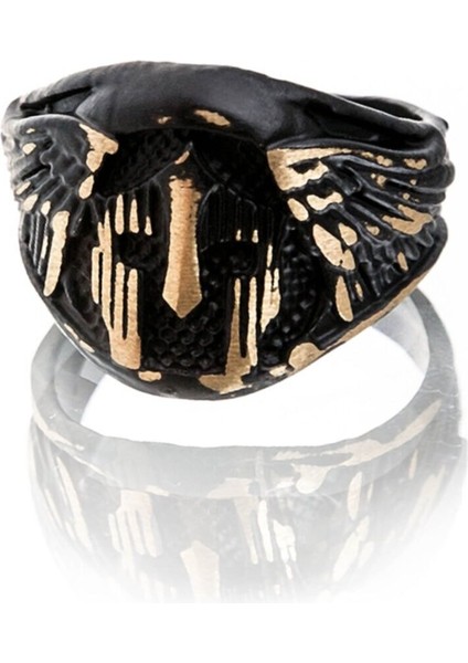 Kanatlı Gladyatör Model Ayarlanabilir Siyah Yüzük