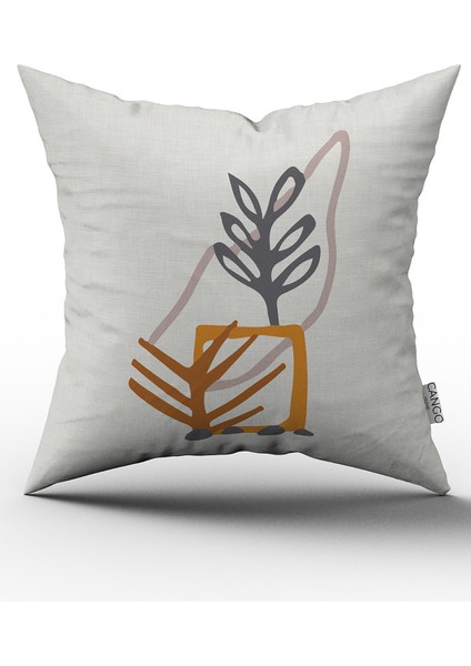 Gri Sarı Bohem Tarz Yaprak Desenli Dijital Baskılı Kırlent Yastık Kılıfı CGH642 fiyatları