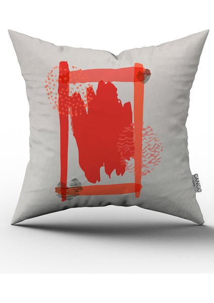 Kırmızı Turuncu Modern Harfli Dijital Baskılı Kırlent Yastık Kılıfı CGH670 fiyatları