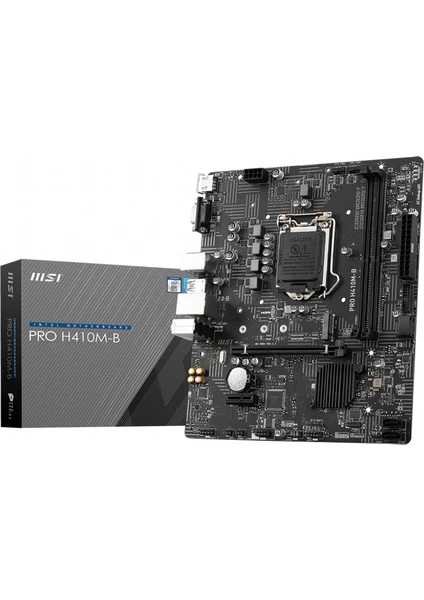 PRO H410M-B SOKET 1200 DDR4 2933 M.2 VGA  HDMI USB 3.2 MATX