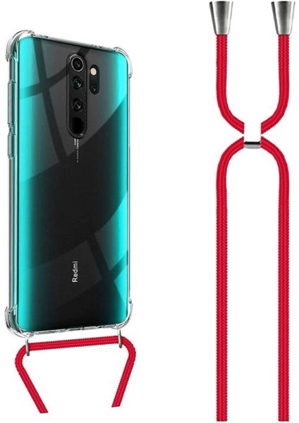 Xiaomi Redmi Note 8 Pro Boyundan Askılı Darbe Emici Şeffaf Silikon Kılıfı