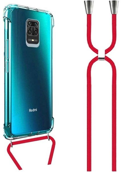 Xiaomi Redmi NOTE9S Note9 Pro Uyumlu Boyundan Askılı Darbe Emici Şeffaf Silikon Kılıfı