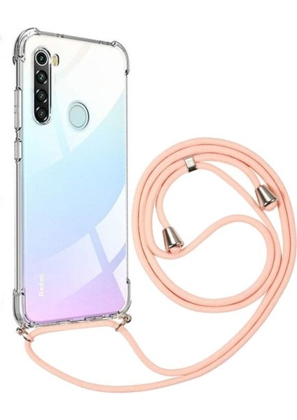 Xiaomi Redmi Note 8 Uyumlu Boyundan Askılı Darbe Emici Şeffaf Silikon Kılıfı