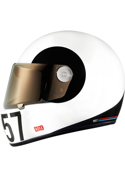 X.G100R Sputnık Beyaz-Siyah Kask (Medıum Beden)