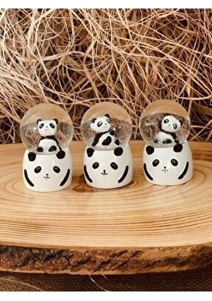 Mini Boy Panda Kar Küresi Işıklı 6.5 cm