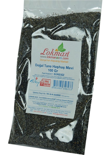 Haşhaş Tohumu Mavi Doğal Tane 100 gr Paket fırsatları