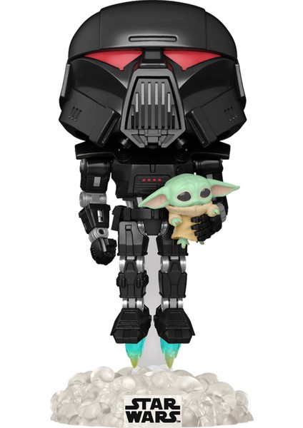 Pop Figür - Star Wars: Mandalorian - Dark Trooper With Child Glow Special Edition