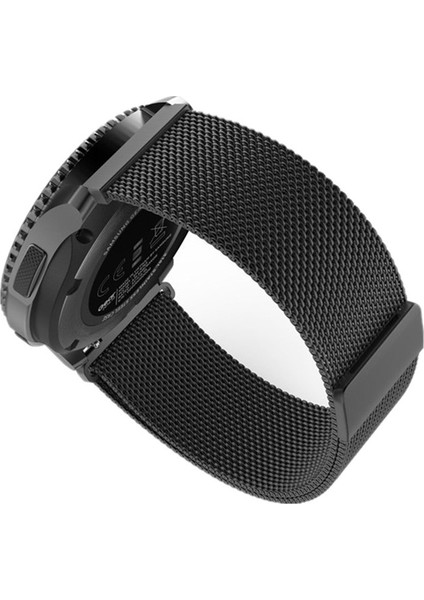 Amazfit Gts Uyumlu Milano Loop Metal Hasır Kordon 20MM (Siyah)