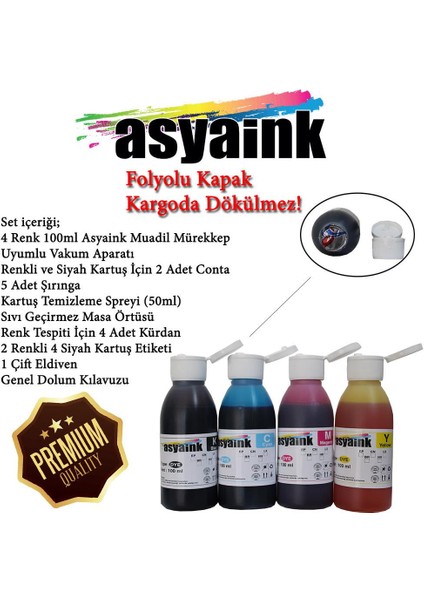 Hp 300 / Hp 300XL Uyumlu 4X100ML Muadil Kartuş Dolum Seti fiyatları