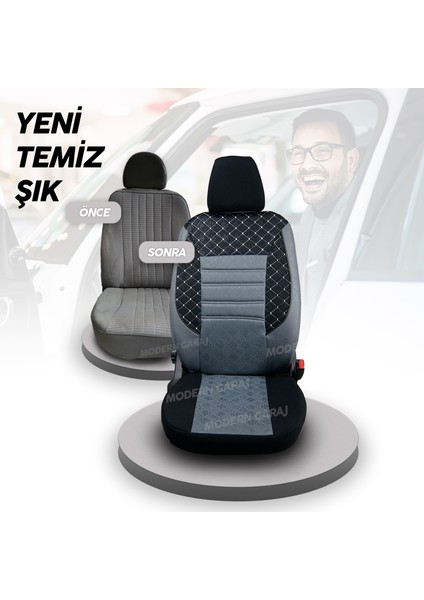 Nissan Micra Gofrajlı Oto Koltuk Logolu Kılıfı Seti