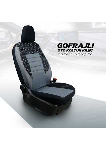 Seat Toleda Gofrajlı Oto Koltuk Logolu Kılıfı Seti