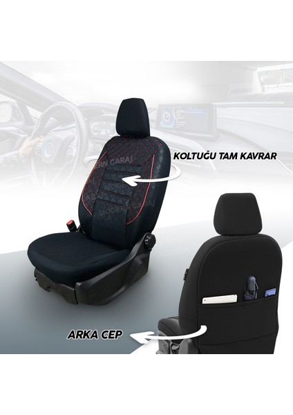 Seat Cordoba Gofrajlı Oto Koltuk Logolu Kılıfı Seti