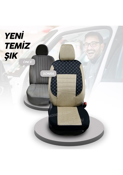 Daewoo Nexia Gofrajlı Oto Koltuk Logolu Kılıfı Seti