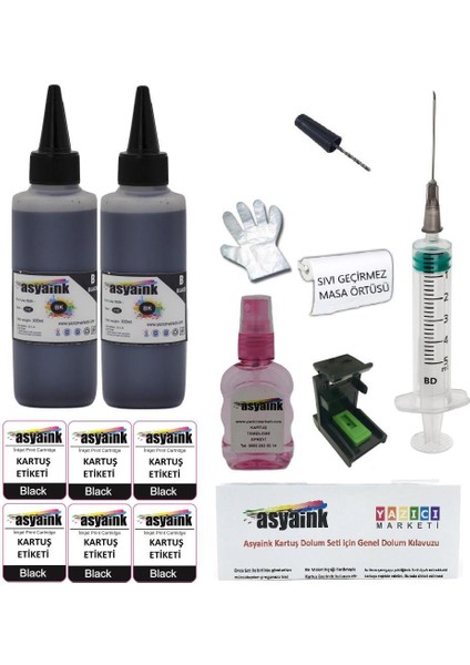 Canon MX375,395,475 Uyumlu Siyah Kartuş Dolum Seti PG540