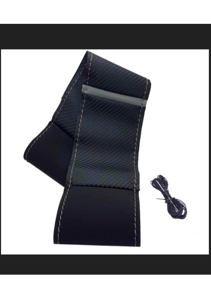 Vw Passat B5 Kasa Direksiyon Kılıfı Karbon-Alkantra Gri Yüzüklü