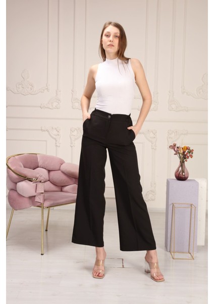 Yandan Cepli Arka Lastikli Kumaş Pantolon modelleri