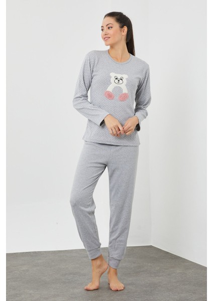 Peluş Baskılı Pijama Takım