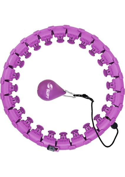Akıllı Çemberi 24 Parçalı 360 Derece Ayarlanabilen Masajlı Zayıflama Halkası Mor Renk