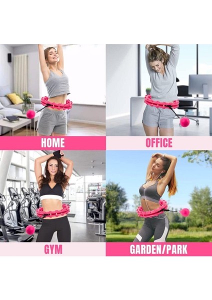 Akıllı Çemberi 24 Parçalı 360 Derece Ayarlanabilen Masajlı Zayıflama Halkası Mor Renk modelleri