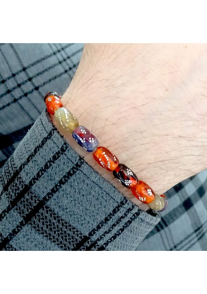 Kehribar Bileklik Gümüş Işlemeli Karma Renk fiyatları