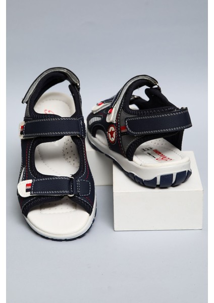 Laciverte Gri Garnili Erkek Çocuk Sandalet fiyatları