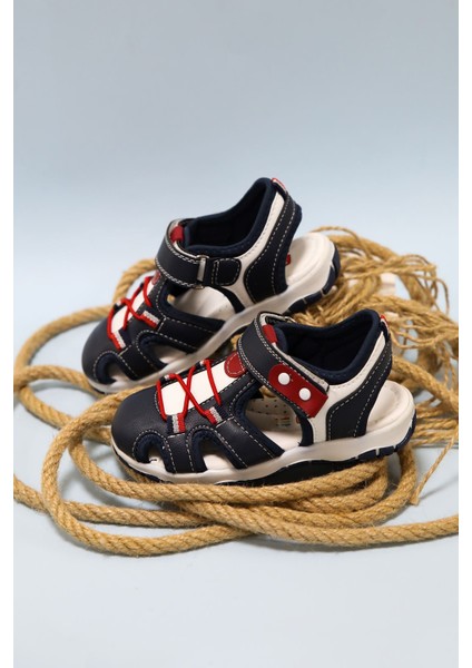 Önü Kapalı Lacivert Erkek Çocuk Sandalet