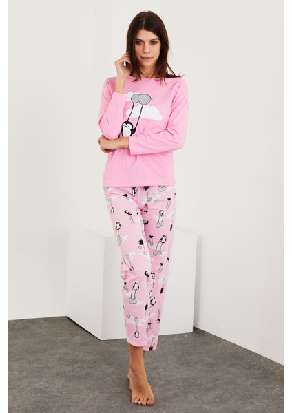 Baskılı Uzun Kol Pijama Takım