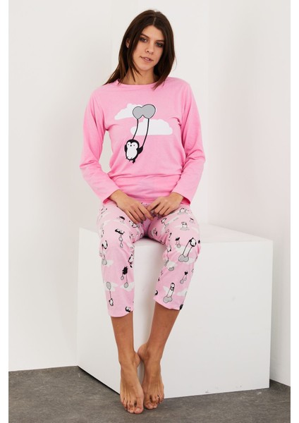 Baskılı Uzun Kol Pijama Takım