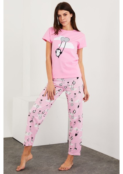 Baskılı Kısa Kol Pijama Takım