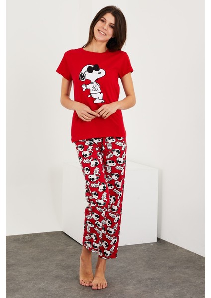 Baskılı Kısa Kol Pijama Takım