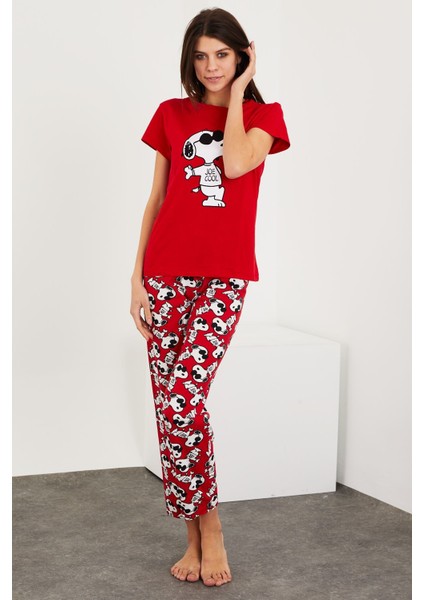 Baskılı Kısa Kol Pijama Takım