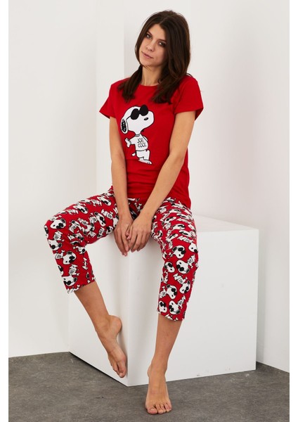 Baskılı Kısa Kol Pijama Takım