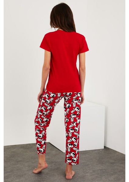 Baskılı Kısa Kol Pijama Takım