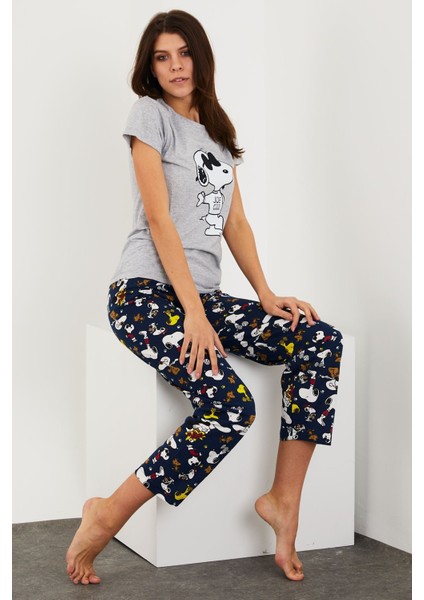 Baskılı Kısa Kol Pijama Takım