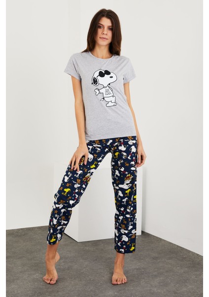 Baskılı Kısa Kol Pijama Takım