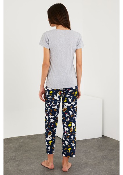 Baskılı Kısa Kol Pijama Takım