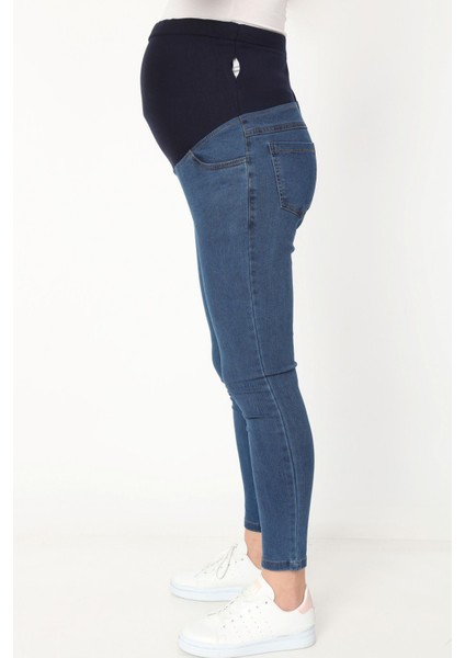 Bilekte Dar Paça Hamile Kot Pantolon