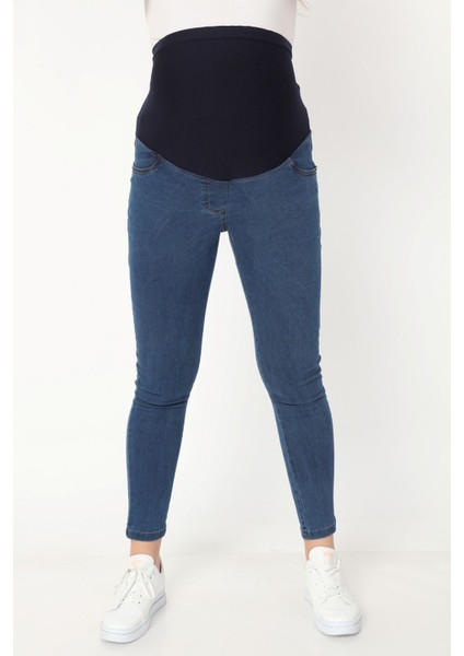 Bilekte Dar Paça Hamile Kot Pantolon