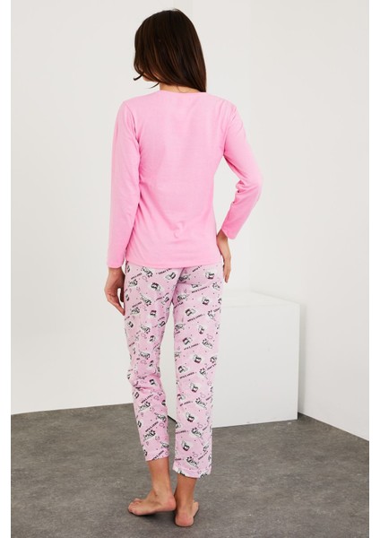 Baskılı Uzun Kol Pijama Takım