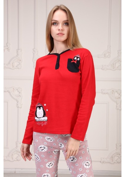 Penguen Baskılı Pijama Takım