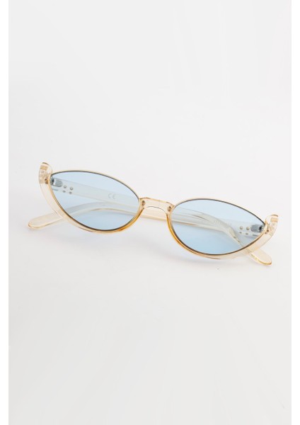 Oino Cateye Tasarım Güneş Gözlüğü - Bej Mavi