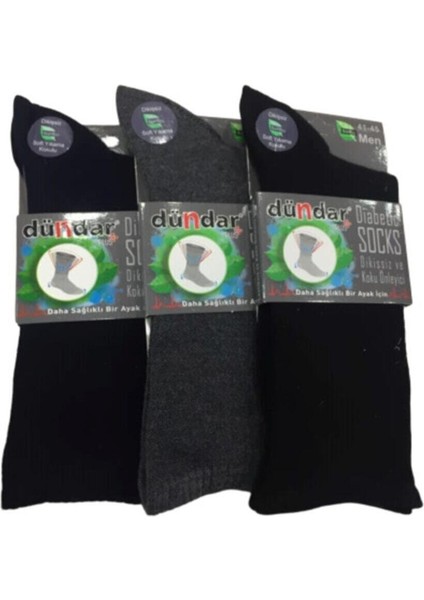 3'lü Bambu Lastiksiz Şeker Çorap Dikişsiz Sağlıklı Ayaklar Için Diabet Çorap