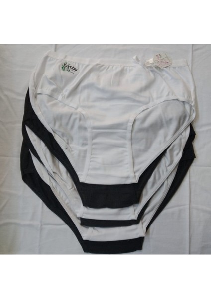 6 Adet 3siyah 3 Beyaz Bambu Bayan Bikini Külot