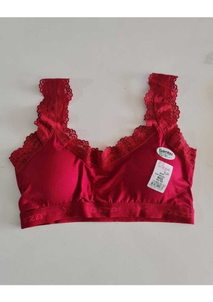 3'lü Paket Siyah Bambu Pedli Kalın Askılı Dantelli Bustiyer 5022
