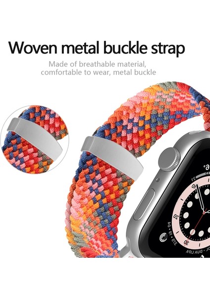 Apple Watch Uyumlu 7 41 mm / 6 & Se & 5 & 4 40 mm / 3 & 2 & 1 38 mm Gökkuşağı Kayış (Yurt Dışından)